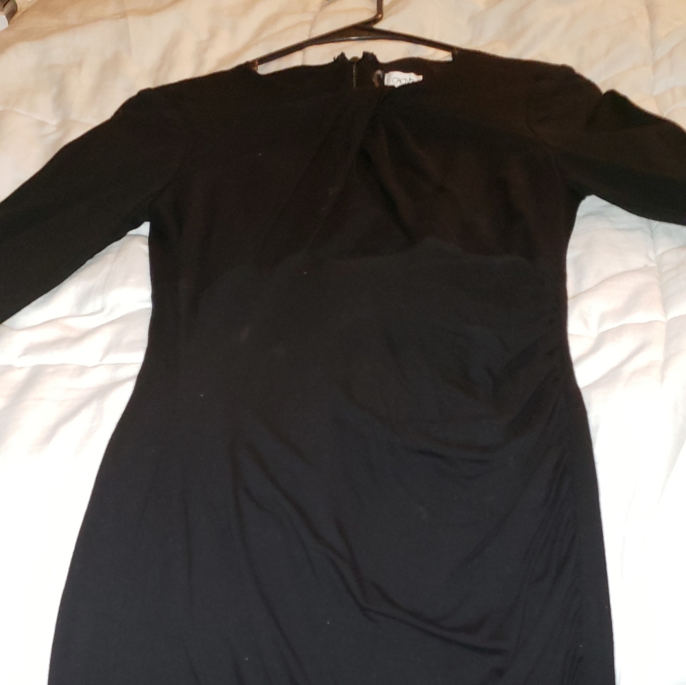 Cache Spandex Keyhole Long Sleeved Cocktail Dress